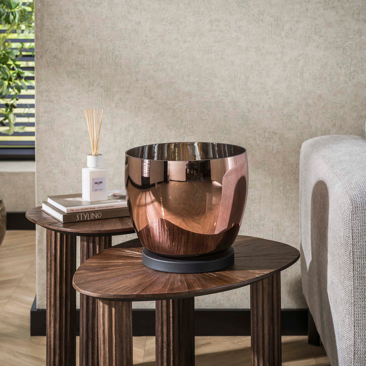 Stehlampe Dain UP L Kupferfarbenes Glas