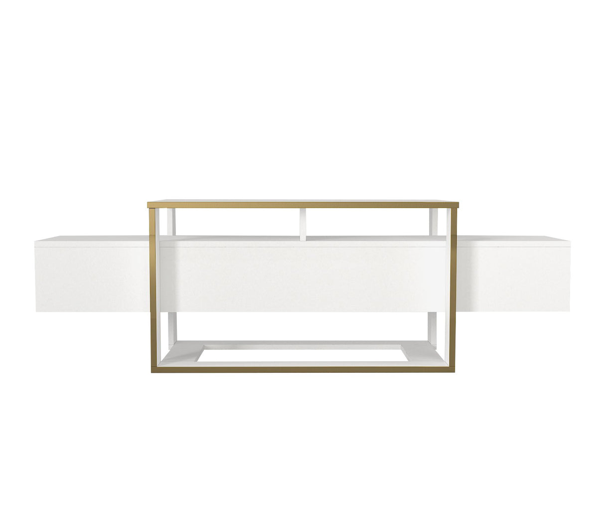 TV -Möbel Bianco White Gold Melamin 160x49.8x46.1 cm