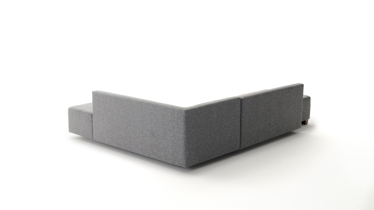 Schlafsofa grauer Stoff – XL 280 × 206 cm – mit Rollen – Rechts – Manama