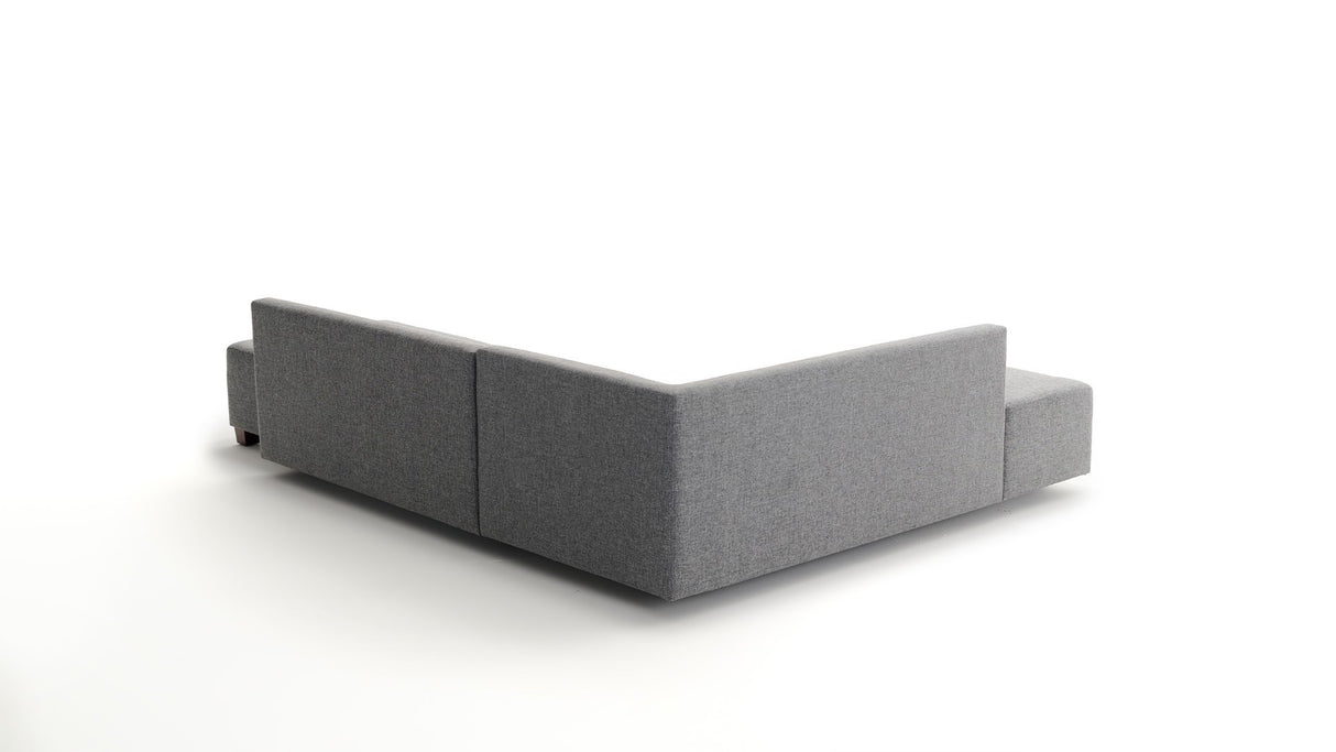 Schlafsofa grauer Stoff – XL 280 × 206 cm – mit Rollen – Links – Manama