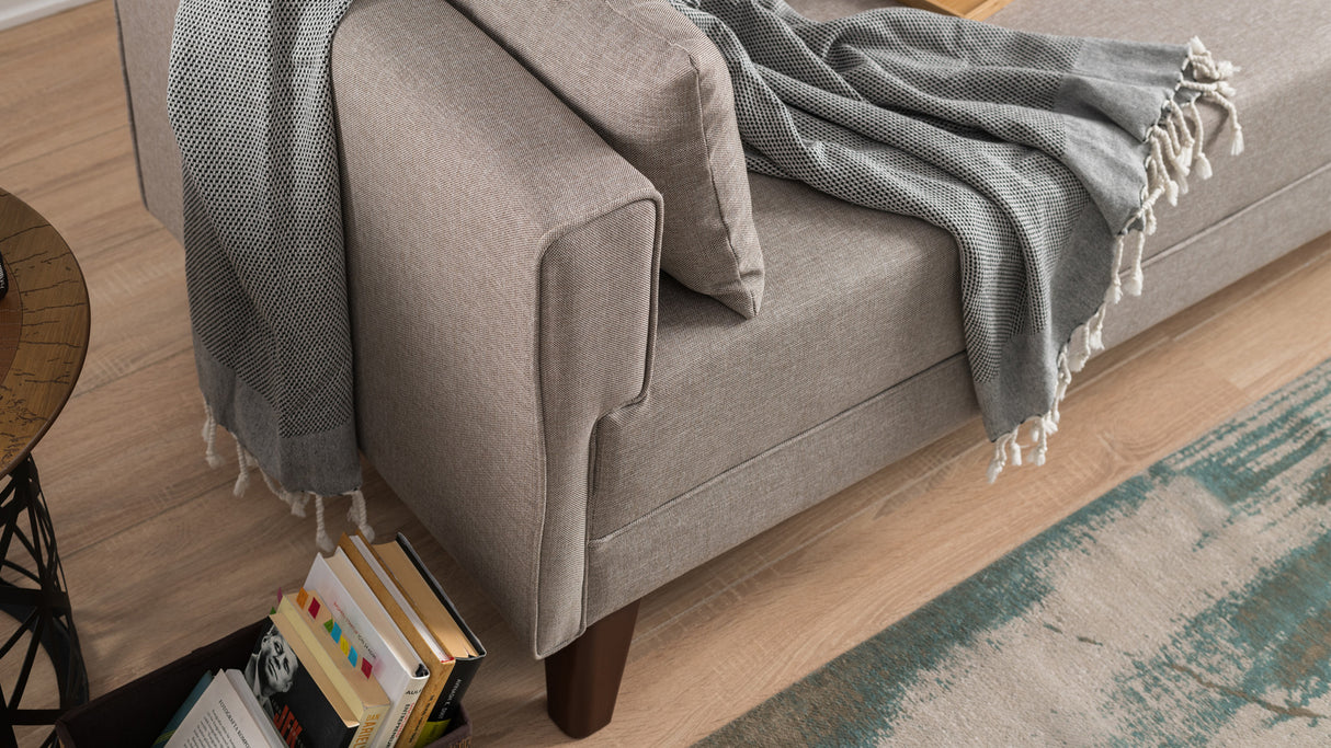 Banken - Slaapbank champagne beige stof 3 - zits - Bella - Dimehouse