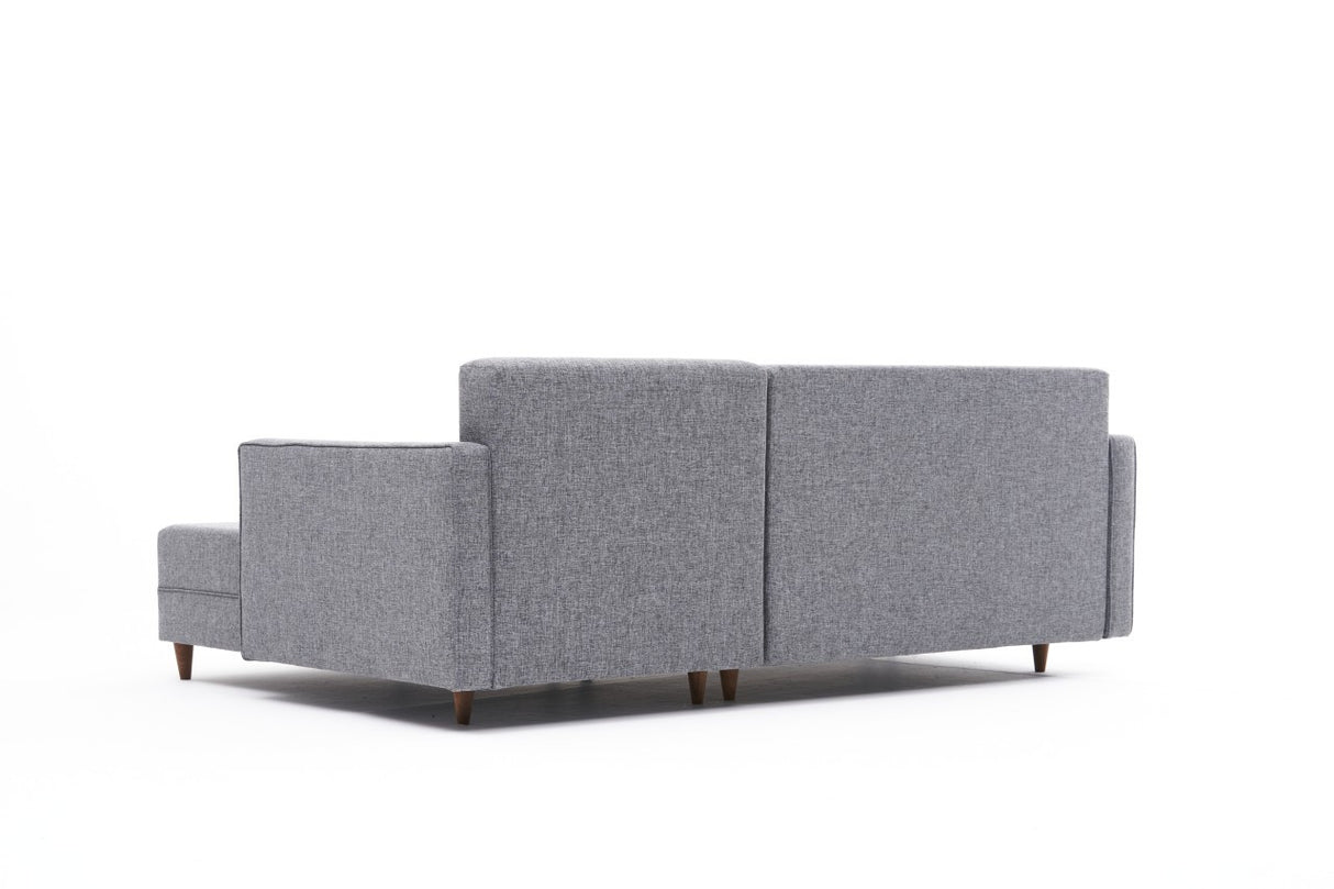 Banken - Slaapbank grijs stof - hoekbank - compact 215 x 150 cm - Rechts - Aydam - Dimehouse