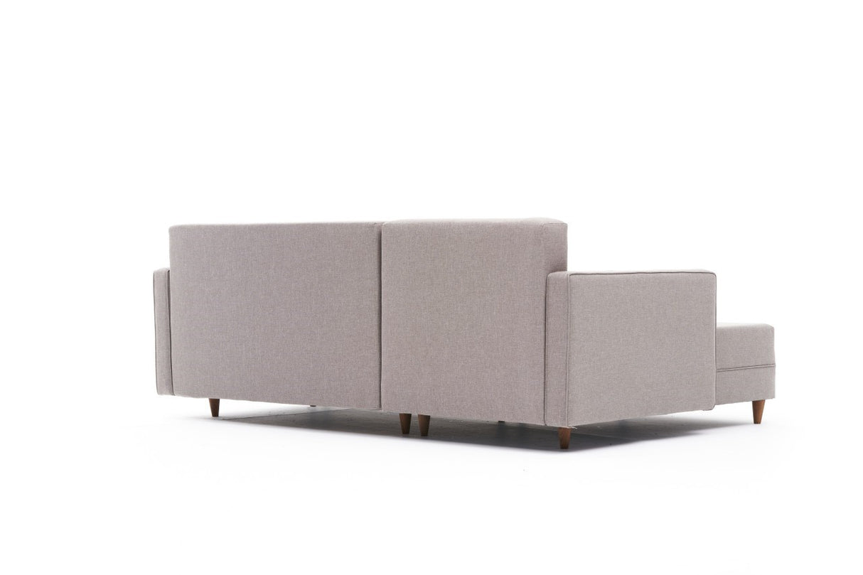 Ecksofa mit Schlaffunktion Links Aydam Creme