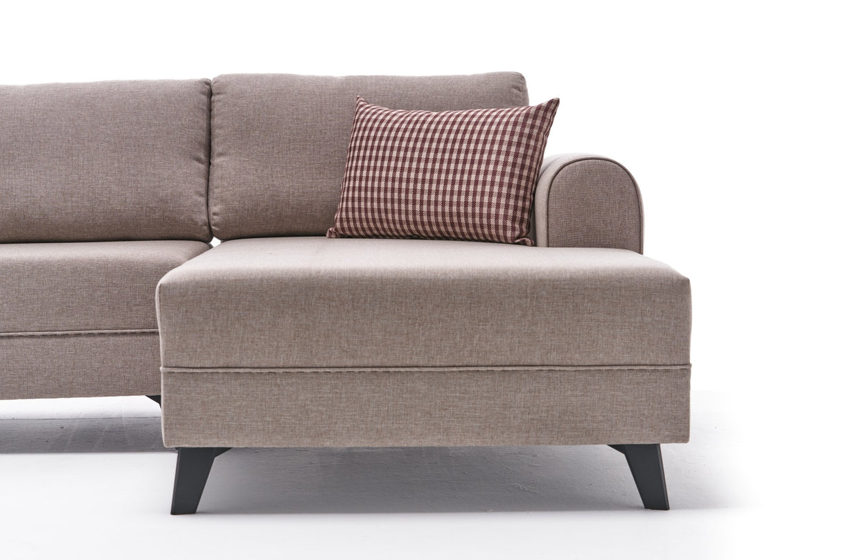 Schlafsofa Beiger Stoff – U-Sofa – XXL 300 x 202 x 152 cm – Belen