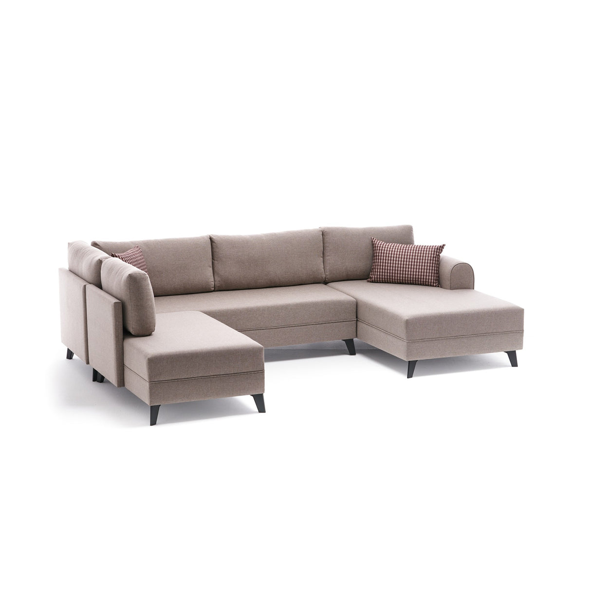 Schlafsofa Beiger Stoff – U-Sofa – XXL 300 x 202 x 152 cm – Belen