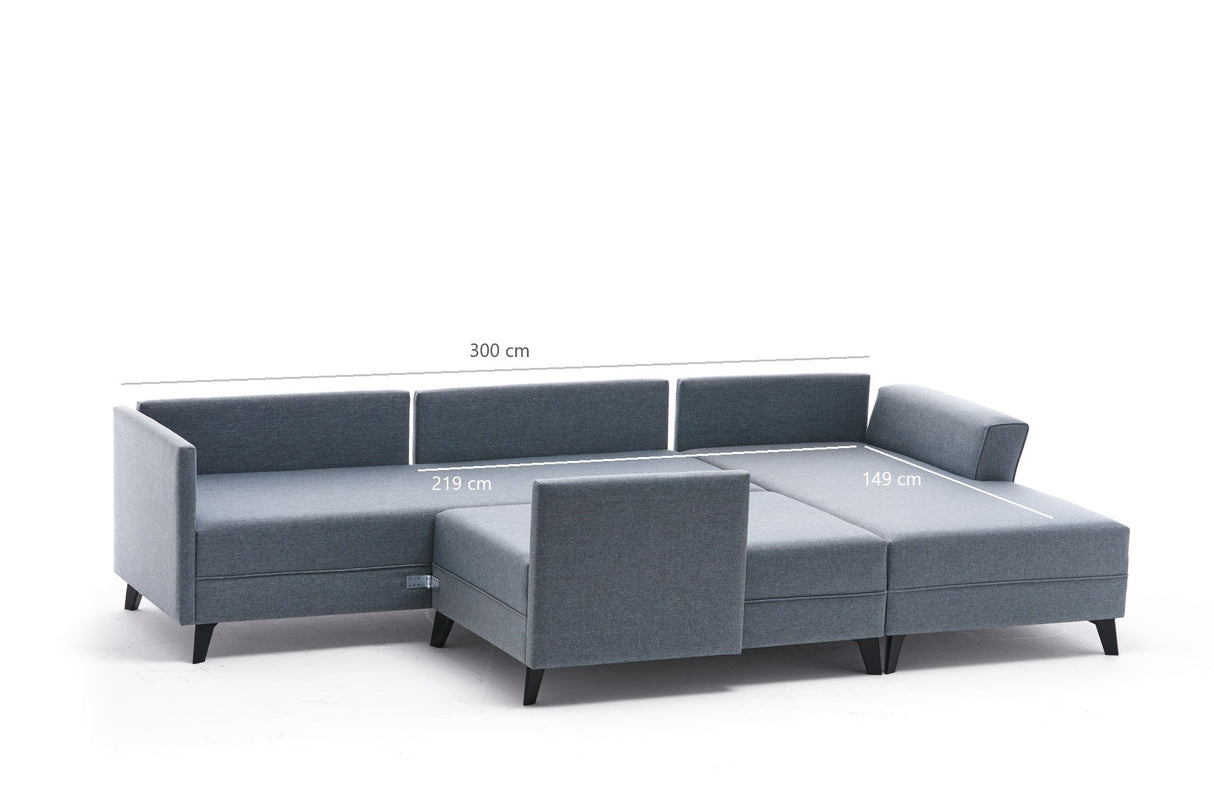 Schlafsofa Roter Stoff - U-Sofa - XXL 300x202x152cm - Belen