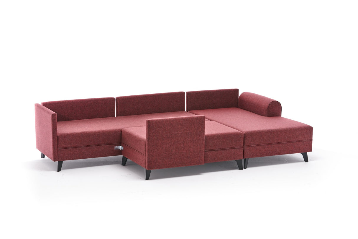 Schlafsofa Roter Stoff - U-Sofa - XXL 300x202x152cm - Belen