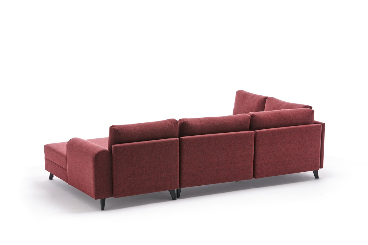 Schlafsofa Roter Stoff - U-Sofa - XXL 300x202x152cm - Belen