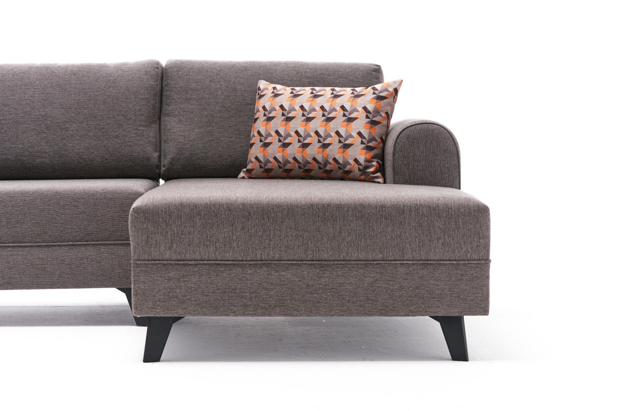 Schlafsofa Taupefarbener Stoff – U-Sofa – XXL 300 x 202 x 152 cm – Belen