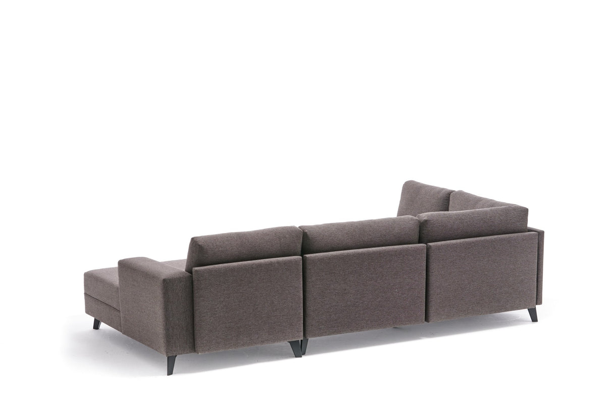 Schlafsofa Taupefarbener Stoff – U-Sofa – XXL 300 x 202 x 152 cm – Belen