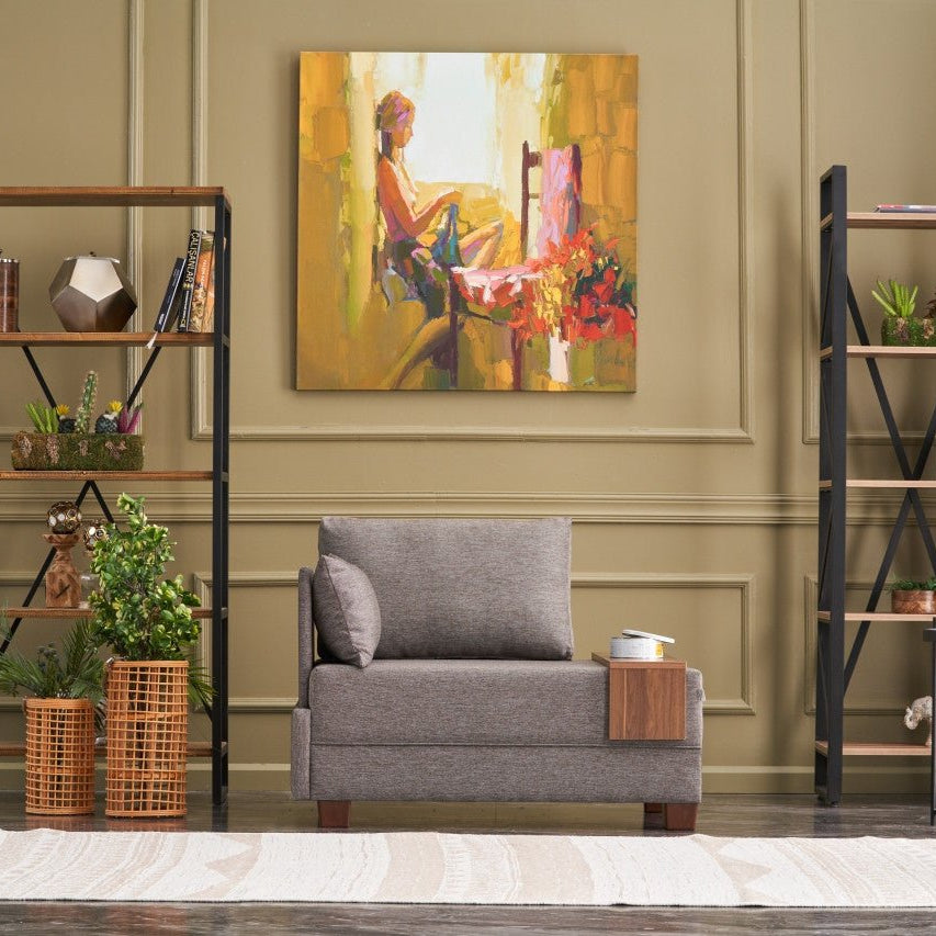 Sessel links Fly Brown