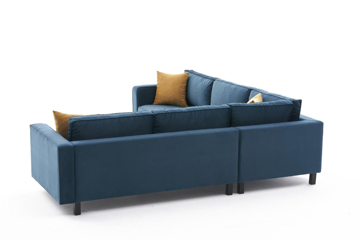 Ecksofa Kale Velvet Blau