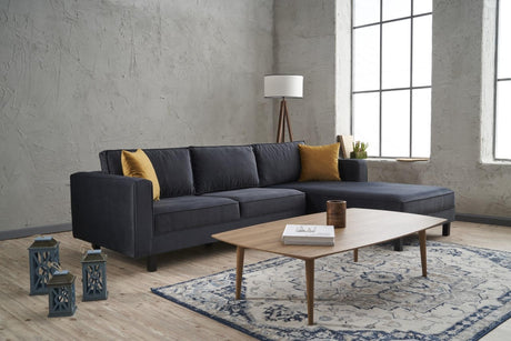 Ecksofa Rechts Kahl Velvet Anthrazit
