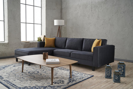 Ecksofa Links Kahl Velvet Anthrazit