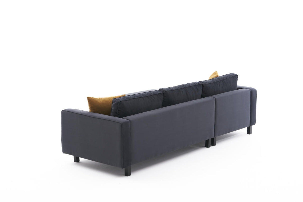 Ecksofa Links Kahl Velvet Anthrazit