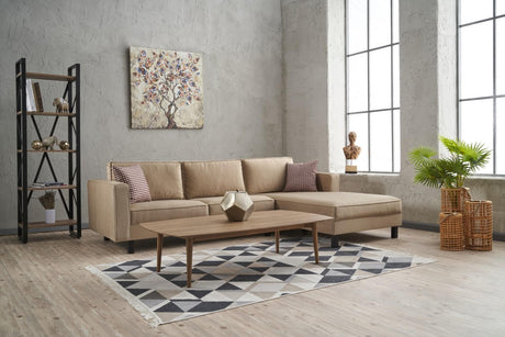 Ecksofa Rechts Kahl Velvet Crème