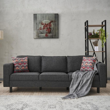 3-Sitzer Sofa Kale Leinenstoff anthrazit - bequeme Kissen