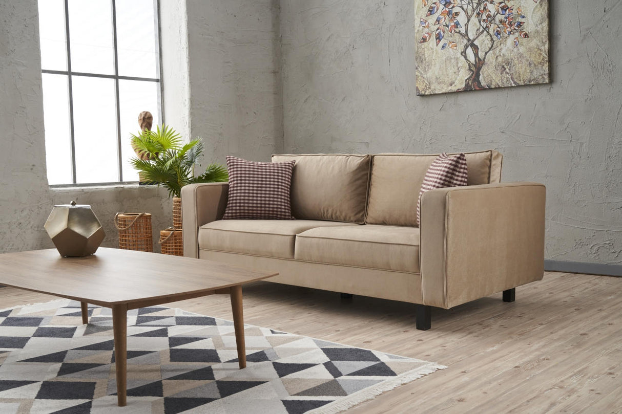 2-Sitzer Sofa Kahl Velvet Creme