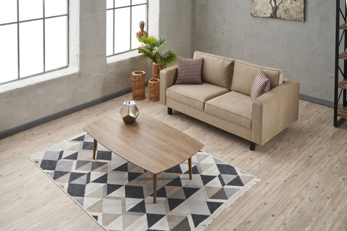 2-Sitzer Sofa Kahl Velvet Creme