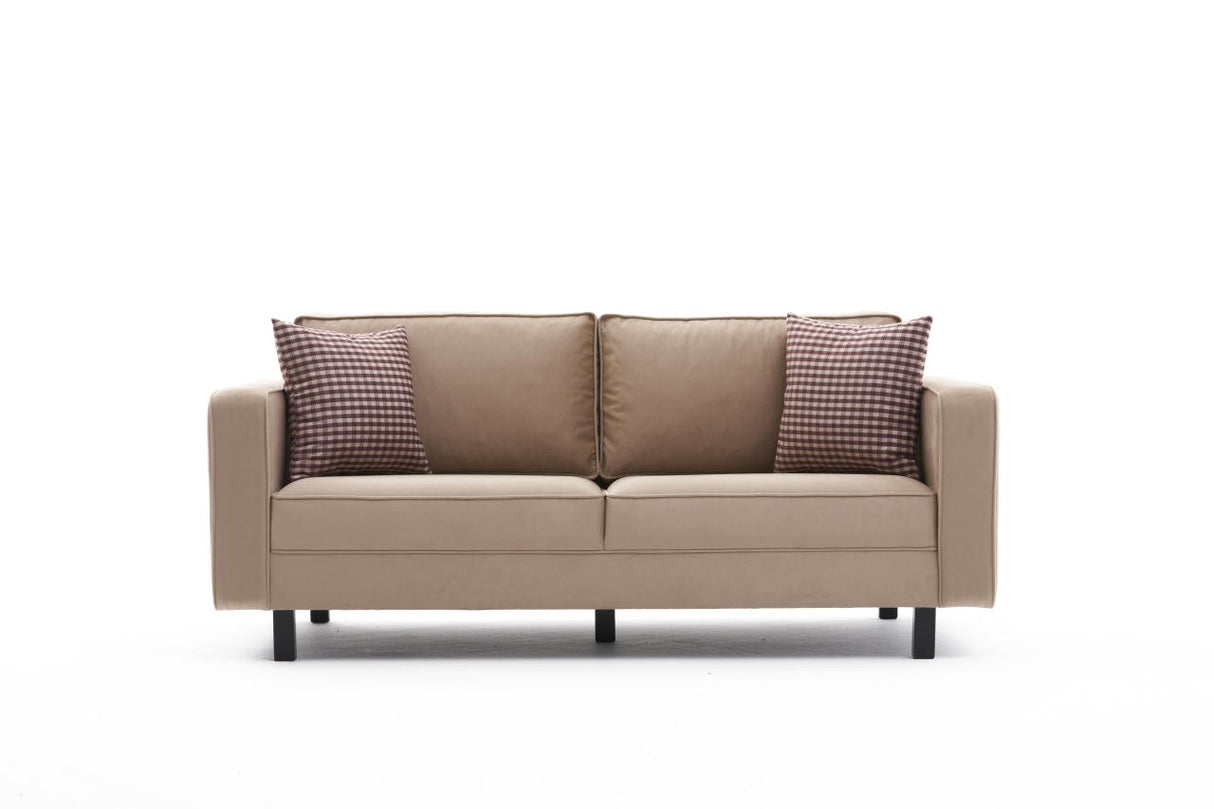 2-Sitzer Sofa Kahl Velvet Creme