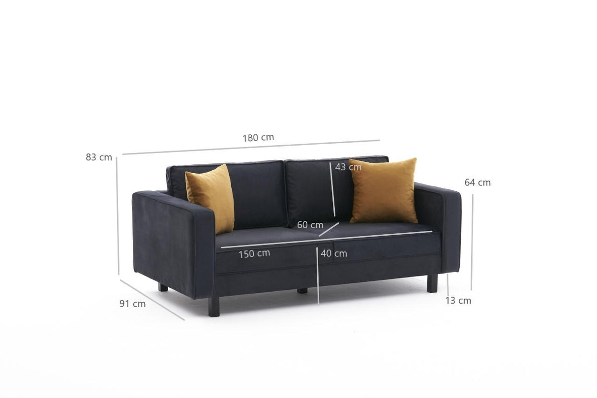 2-Sitzer Sofa Kahl Velvet Anthrazit