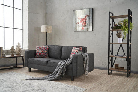 2-Sitzer Sofa Kahl Stoff Anthrazit