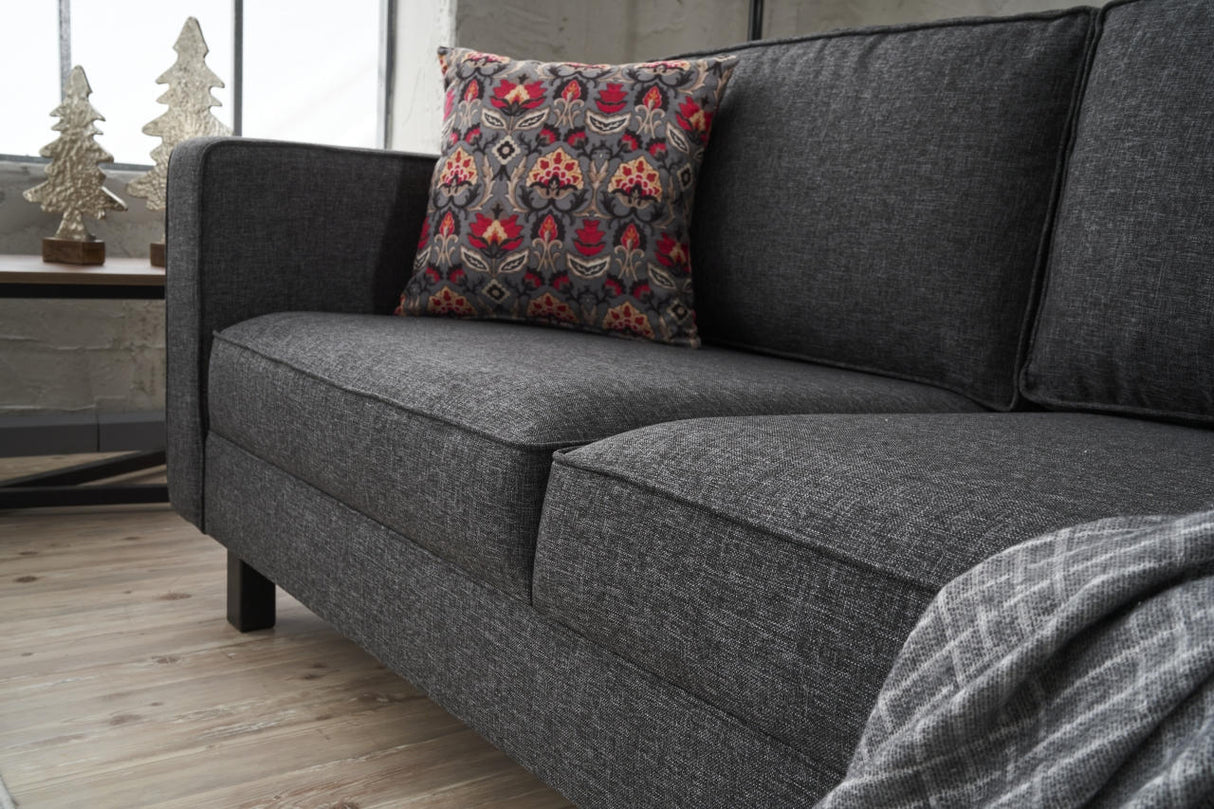 2-Sitzer Sofa Kahl Stoff Anthrazit