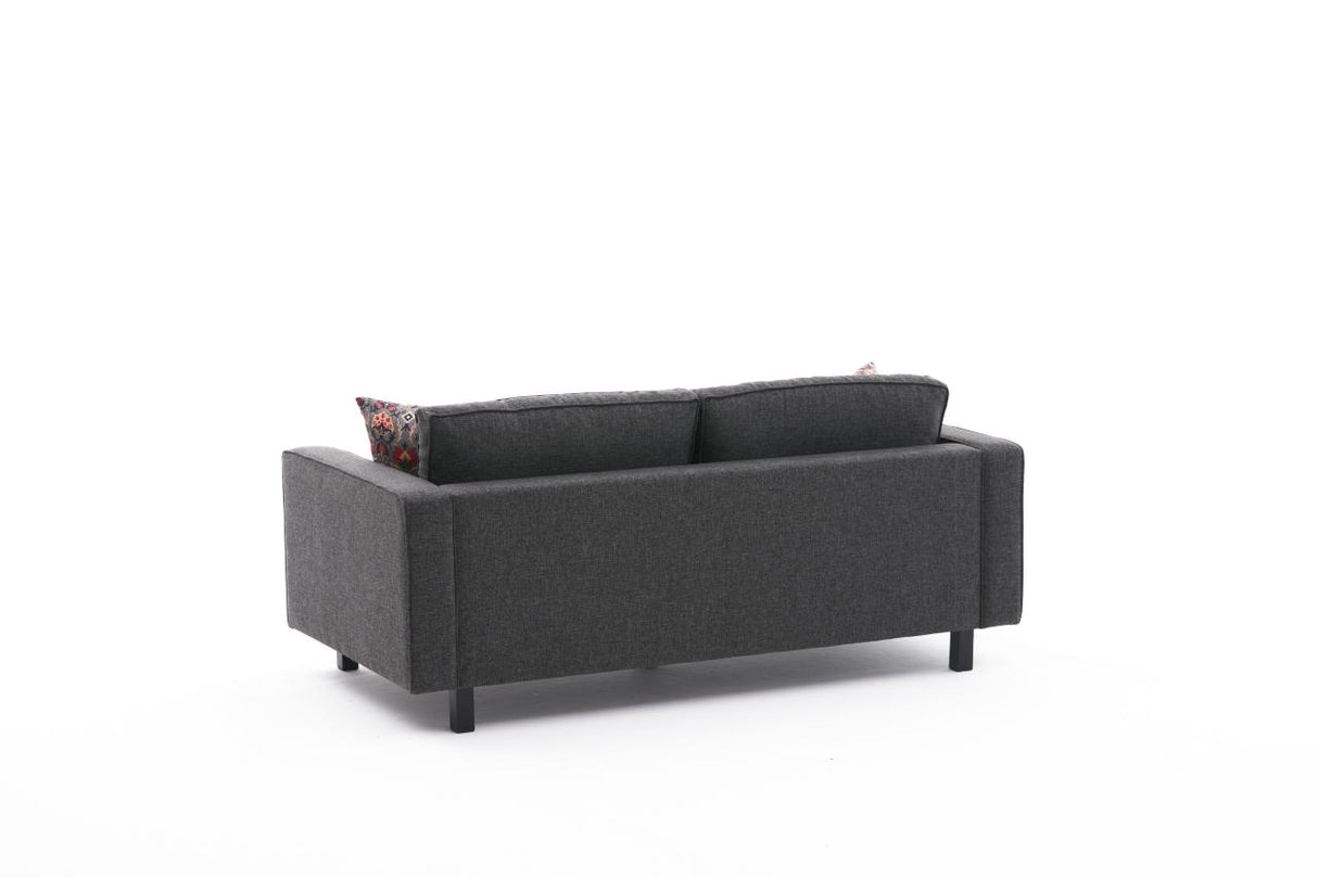 2-Sitzer Sofa Kahl Stoff Anthrazit