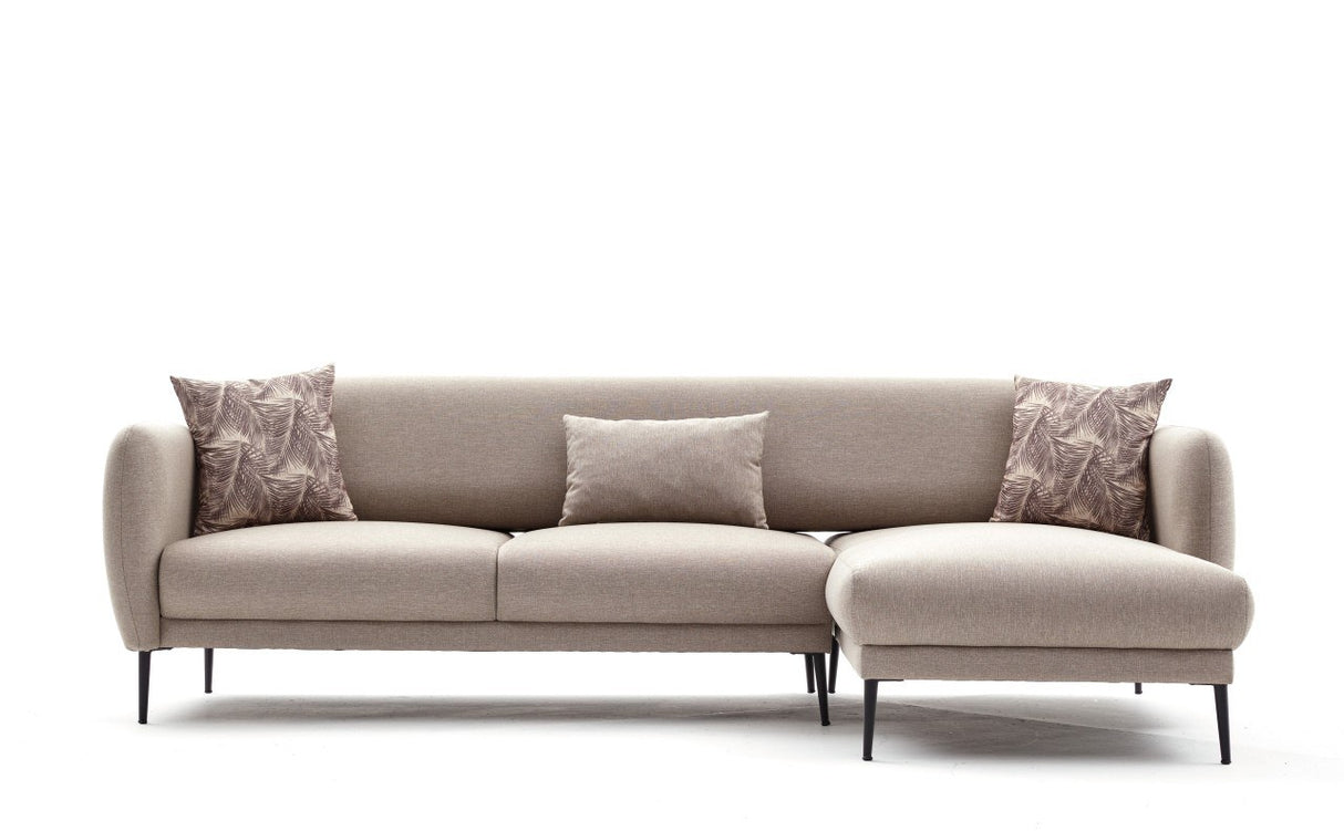 Rechtes Ecksofa mit Schlaffunktion Venus Cream