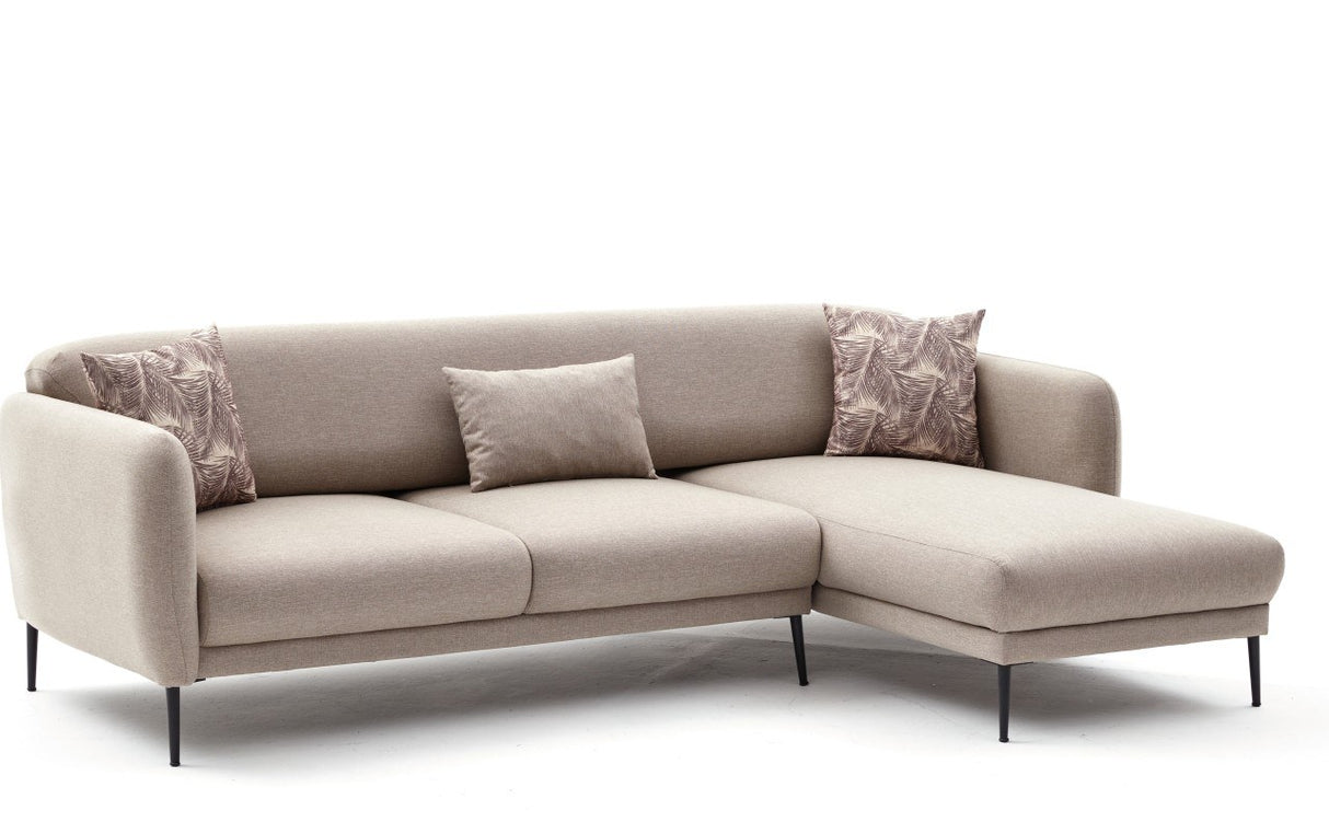 Rechtes Ecksofa mit Schlaffunktion Venus Cream