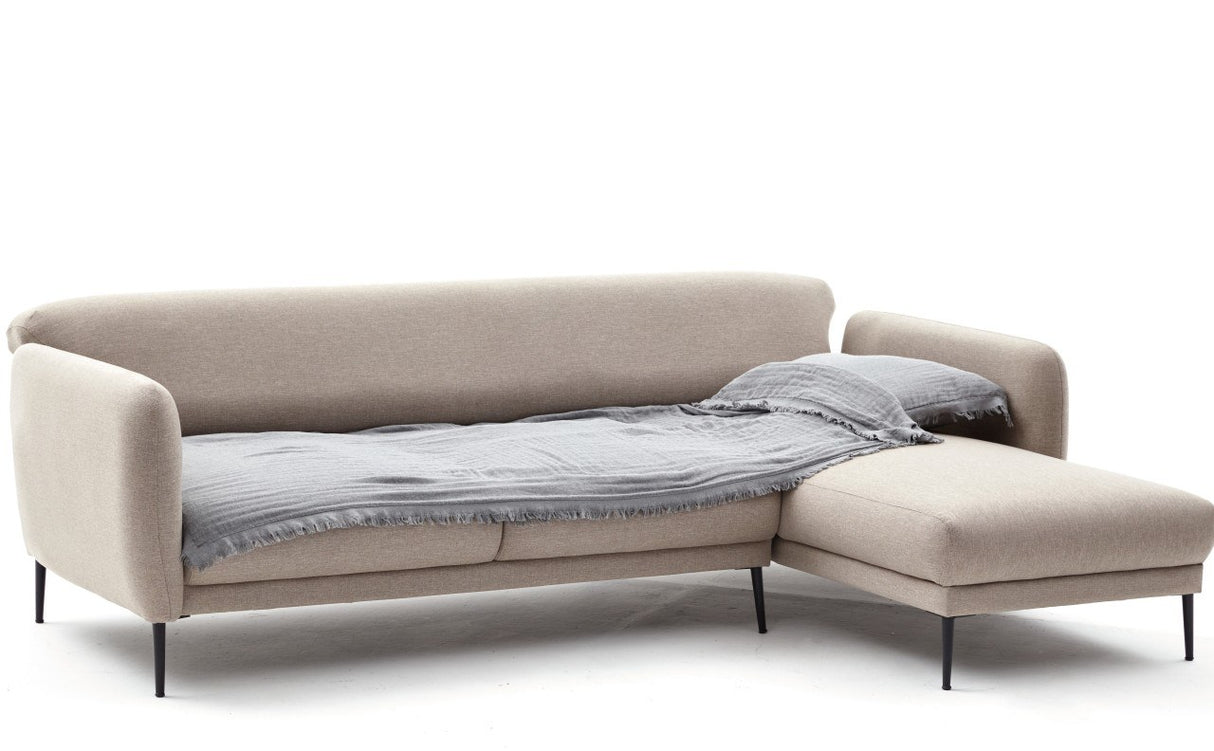 Rechtes Ecksofa mit Schlaffunktion Venus Cream