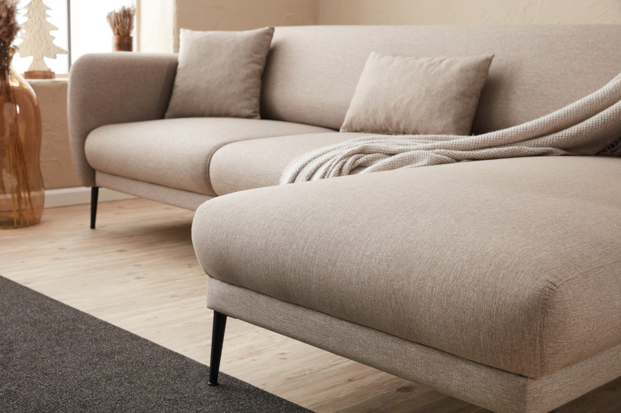Rechtes Ecksofa mit Schlaffunktion Venus Cream
