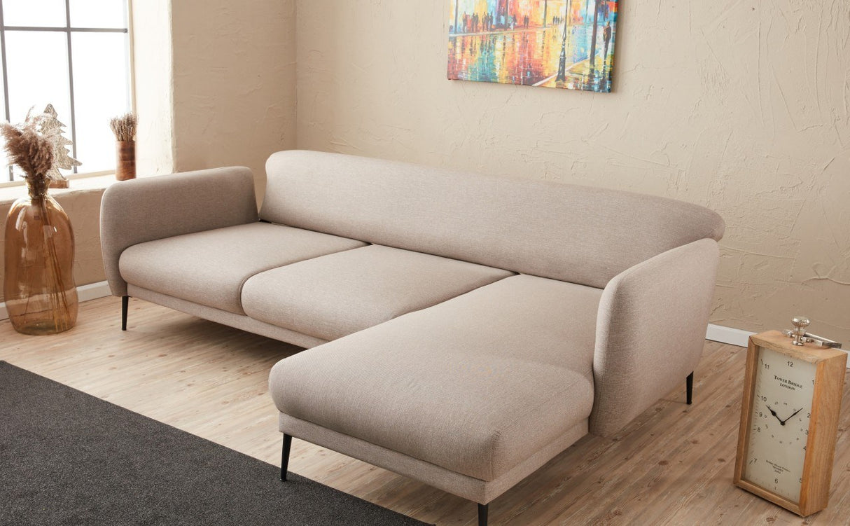 Rechtes Ecksofa mit Schlaffunktion Venus Cream