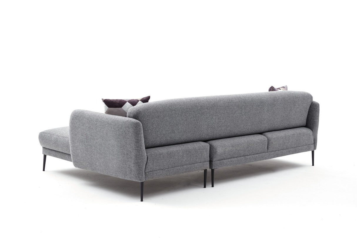 Rechtes Ecksofa mit Schlaffunktion Venus Grey