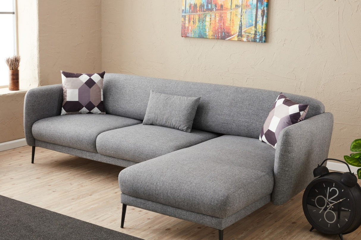 Rechtes Ecksofa mit Schlaffunktion Venus Grey