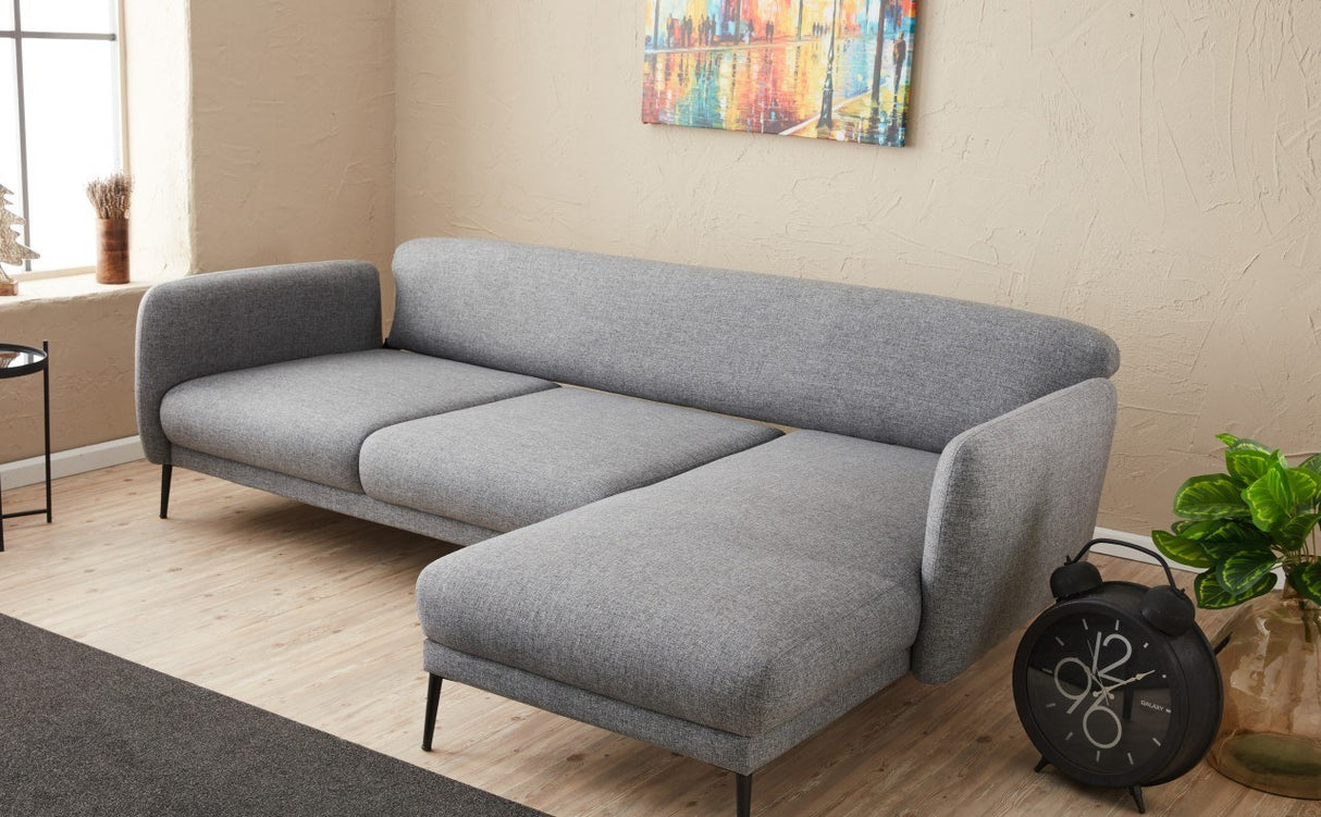 Rechtes Ecksofa mit Schlaffunktion Venus Grey