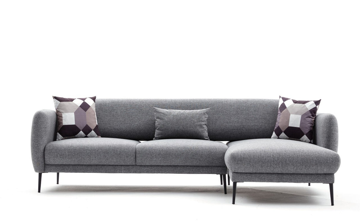 Rechtes Ecksofa mit Schlaffunktion Venus Grey