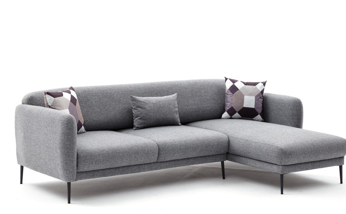 Rechtes Ecksofa mit Schlaffunktion Venus Grey