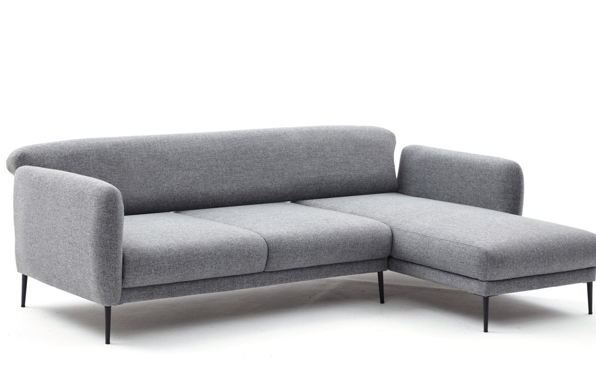 Rechtes Ecksofa mit Schlaffunktion Venus Grey