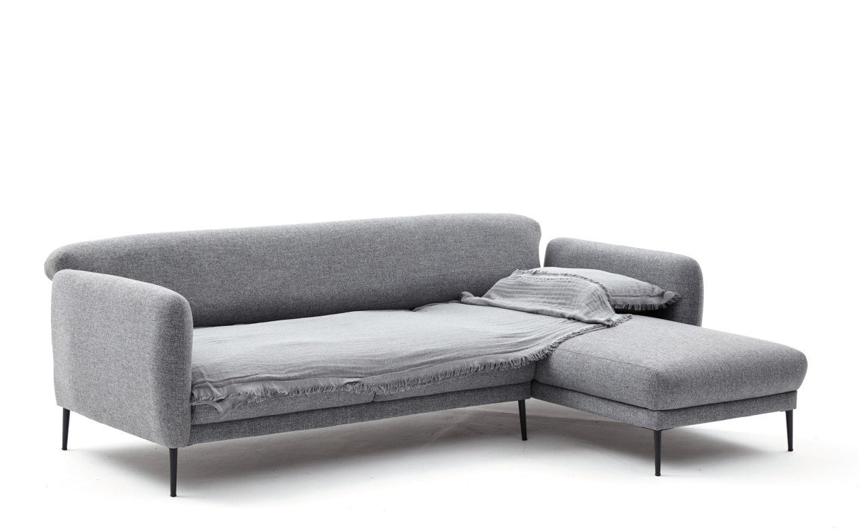Rechtes Ecksofa mit Schlaffunktion Venus Grey