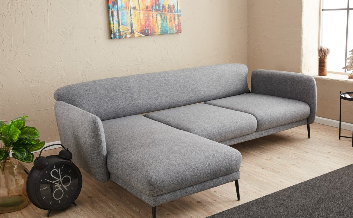 Ecksofa Links mit Schlaffunktion Venus Grey