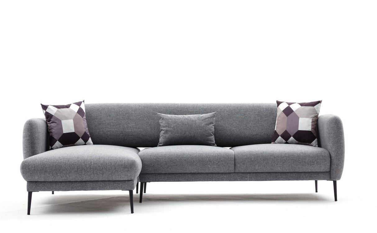 Ecksofa Links mit Schlaffunktion Venus Grey