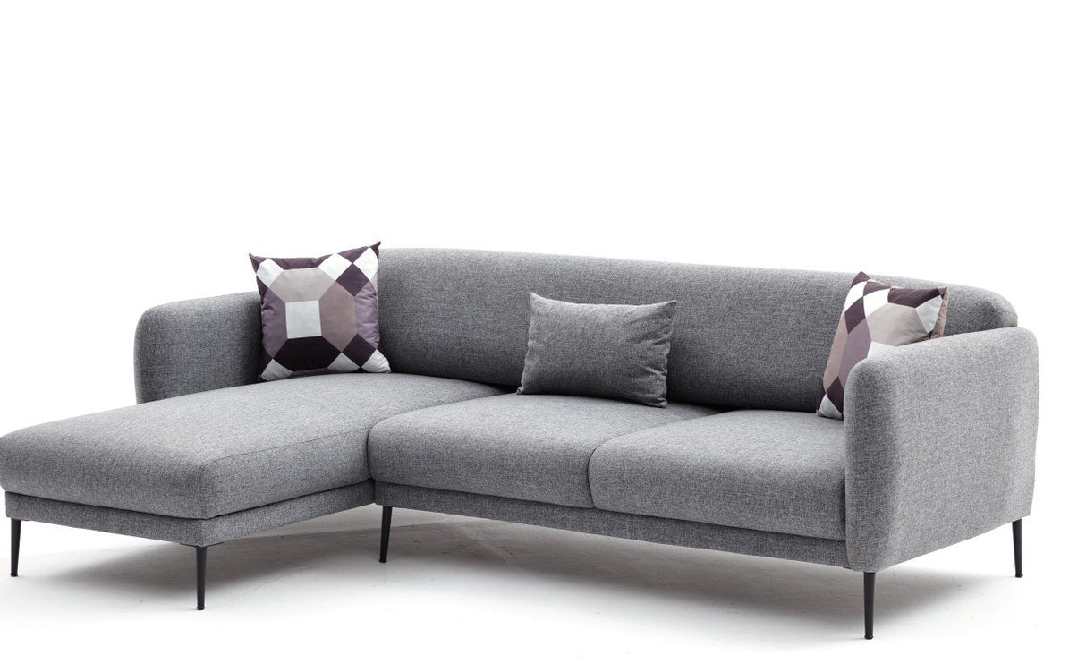 Ecksofa Links mit Schlaffunktion Venus Grey