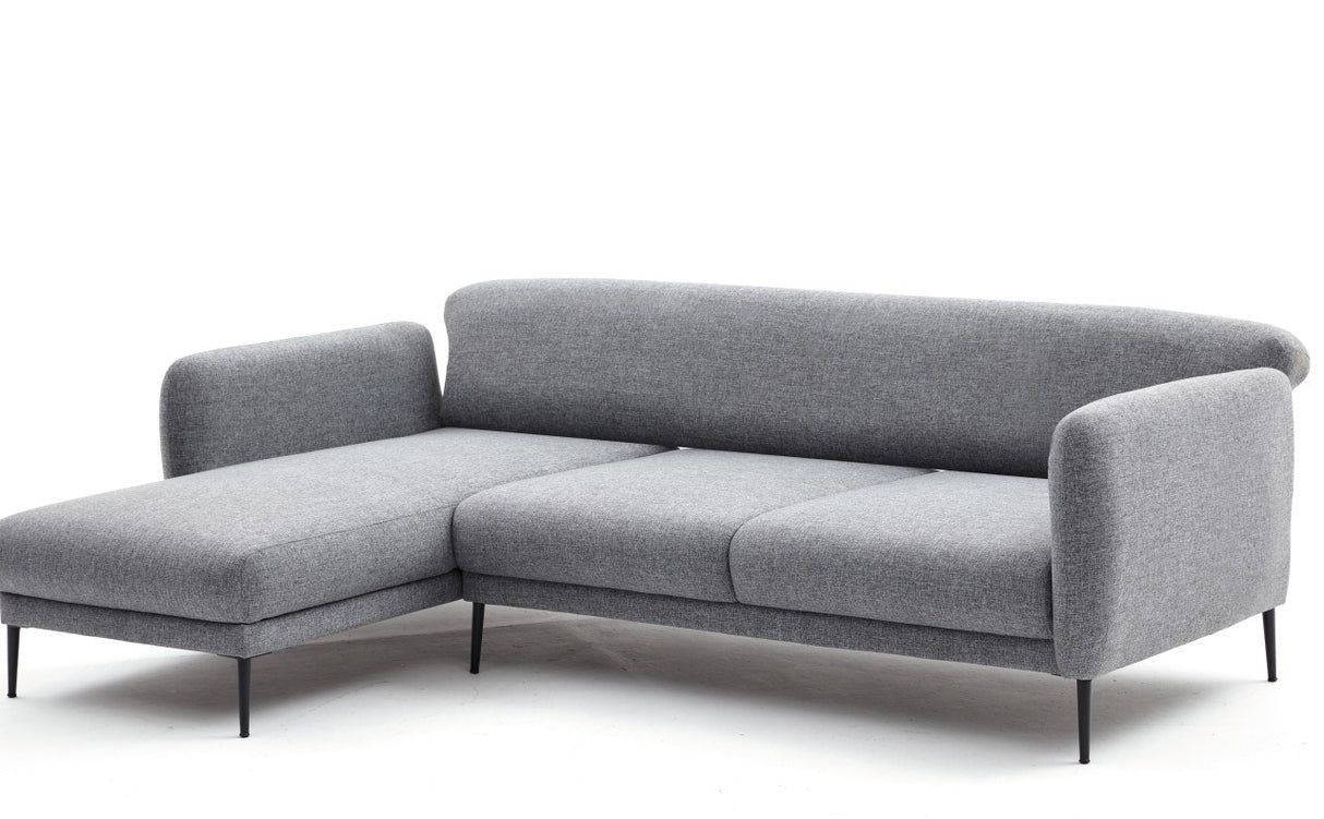 Ecksofa Links mit Schlaffunktion Venus Grey