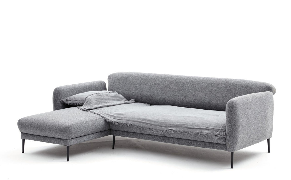Ecksofa Links mit Schlaffunktion Venus Grey