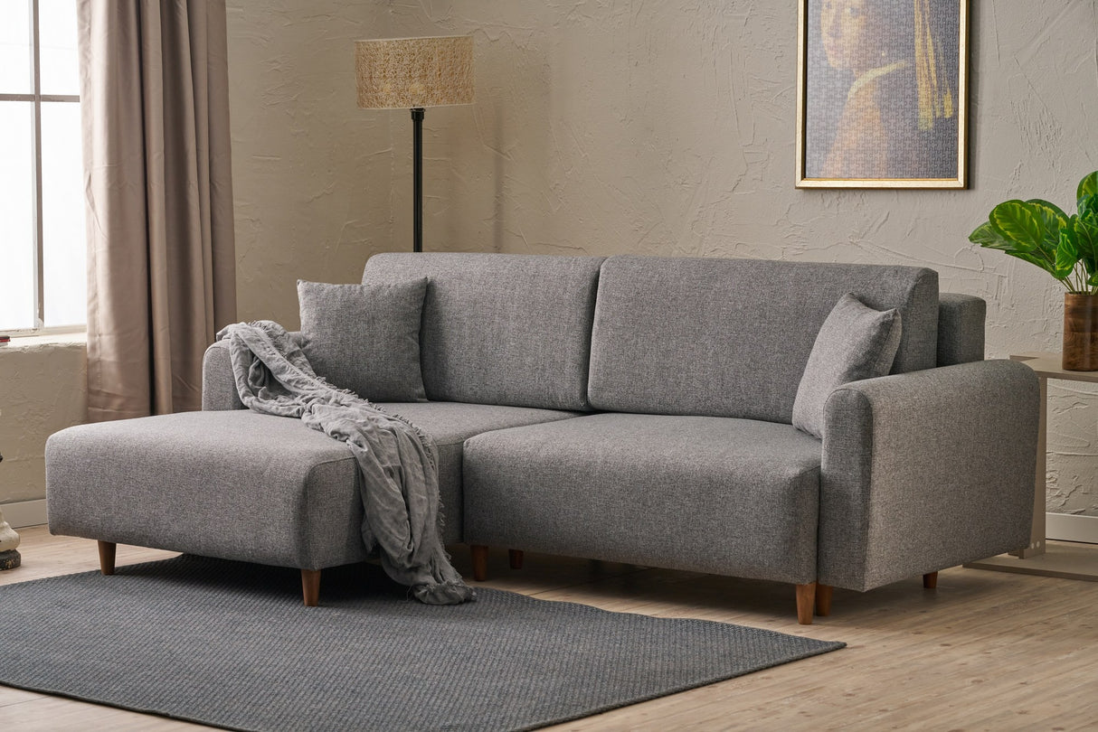 Ecksofa mit Schlaffunktion Left Mane Grey