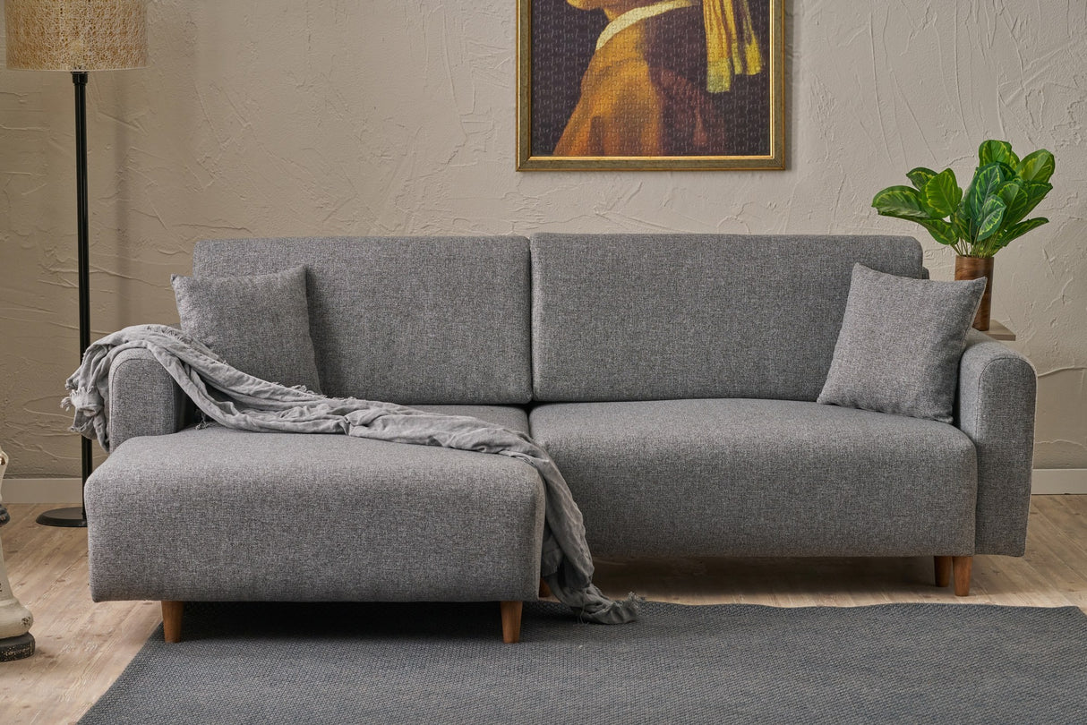 Ecksofa mit Schlaffunktion Left Mane Grey