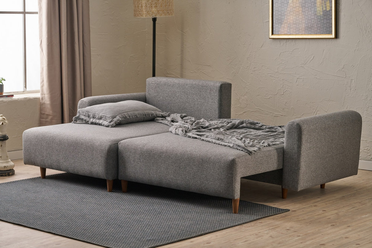 Ecksofa mit Schlaffunktion Left Mane Grey
