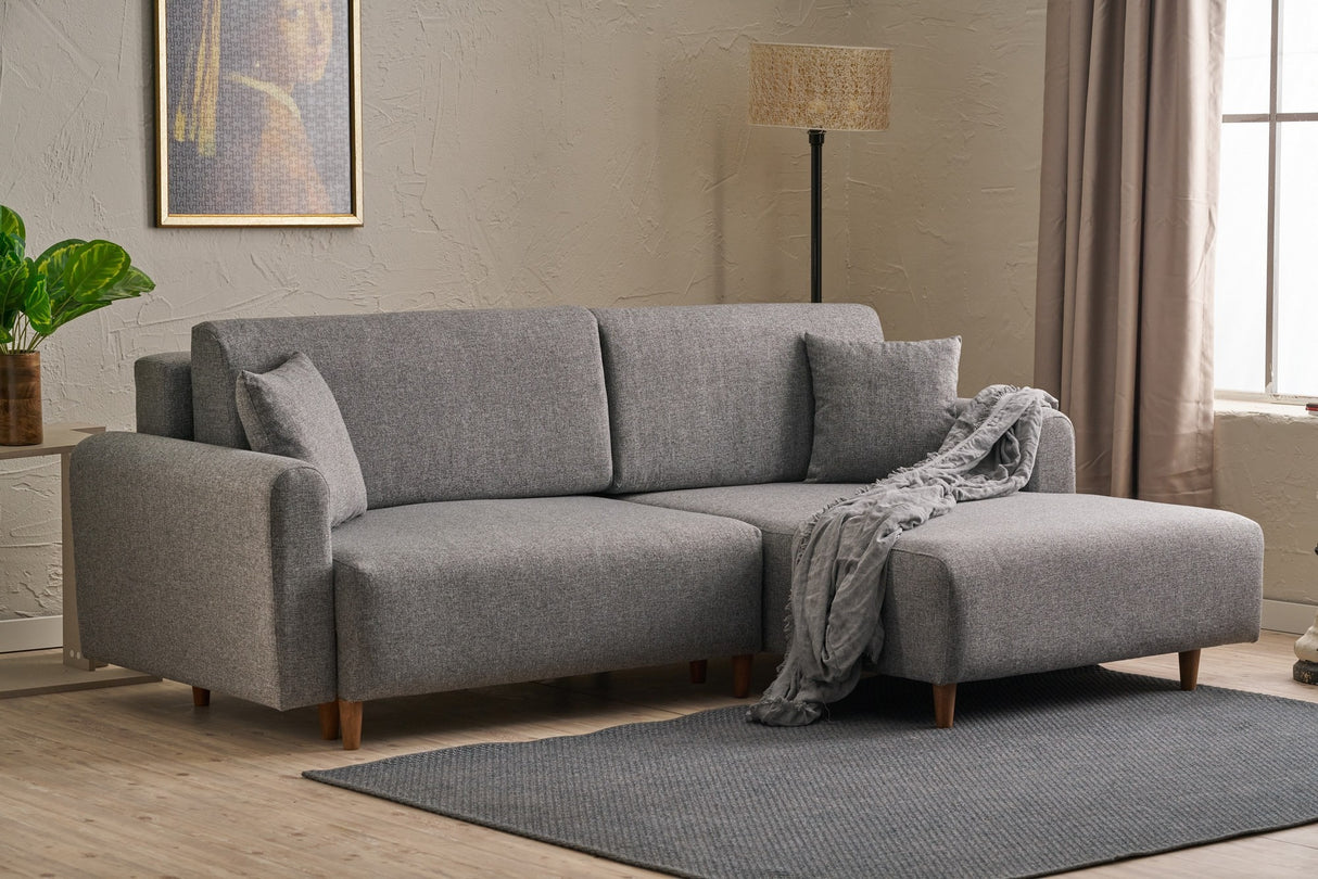 Ecksofa mit Schlaffunktion Right Mane Grey