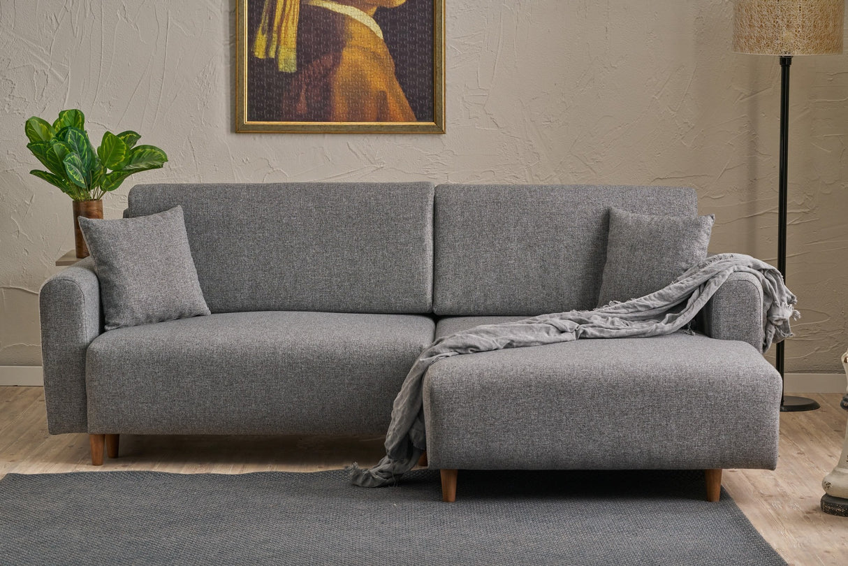 Ecksofa mit Schlaffunktion Right Mane Grey